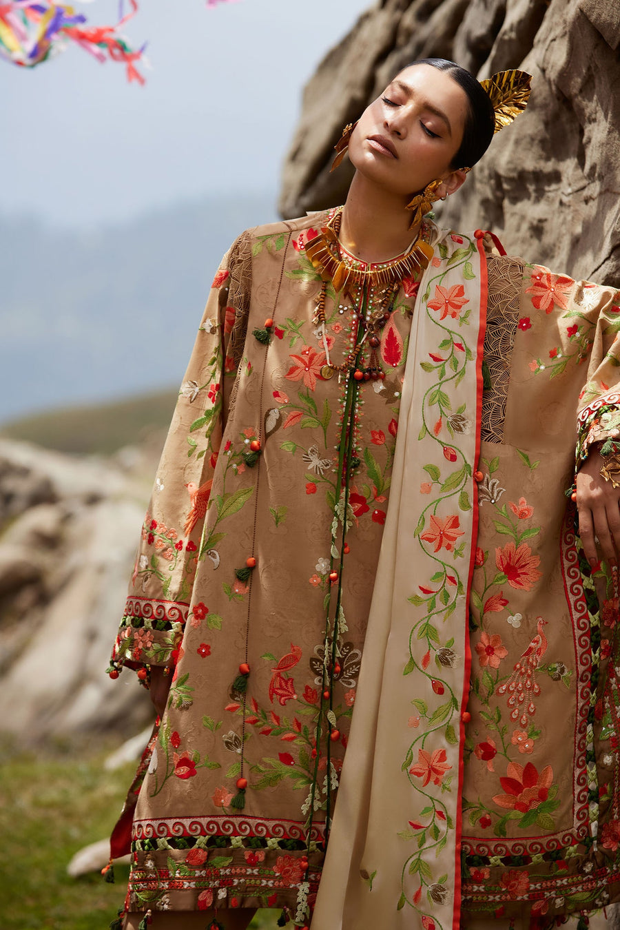 ELAN Embroidered Luxury Lawn Unstitched 3Pc Suit EL26-12B DEODAR
