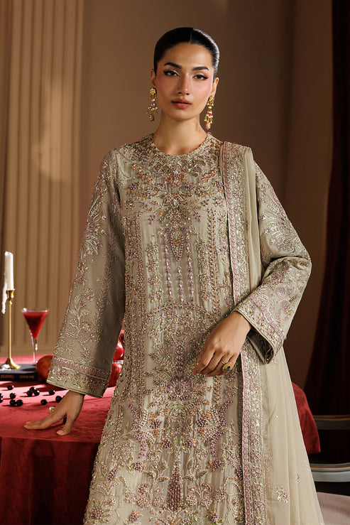 Emaan Adeel Celeste Embroidered Chiffon Unstitched 3Pc Suit - ELARA