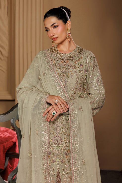 Emaan Adeel Celeste Embroidered Chiffon Unstitched 3Pc Suit - ELARA
