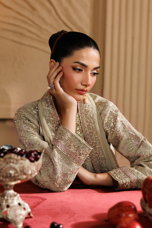 Emaan Adeel Celeste Embroidered Chiffon Unstitched 3Pc Suit - ELARA
