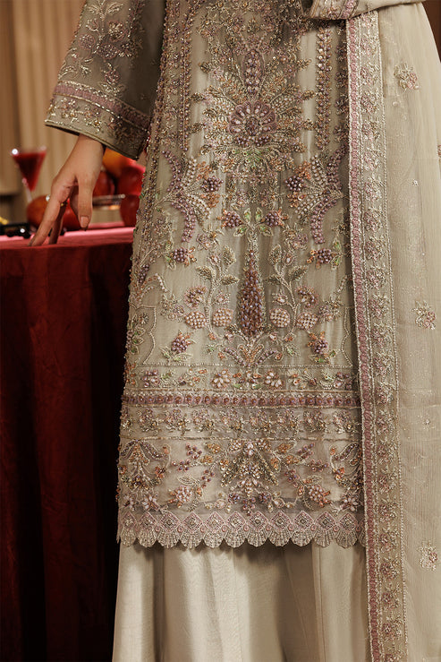 Emaan Adeel Celeste Embroidered Chiffon Unstitched 3Pc Suit - ELARA