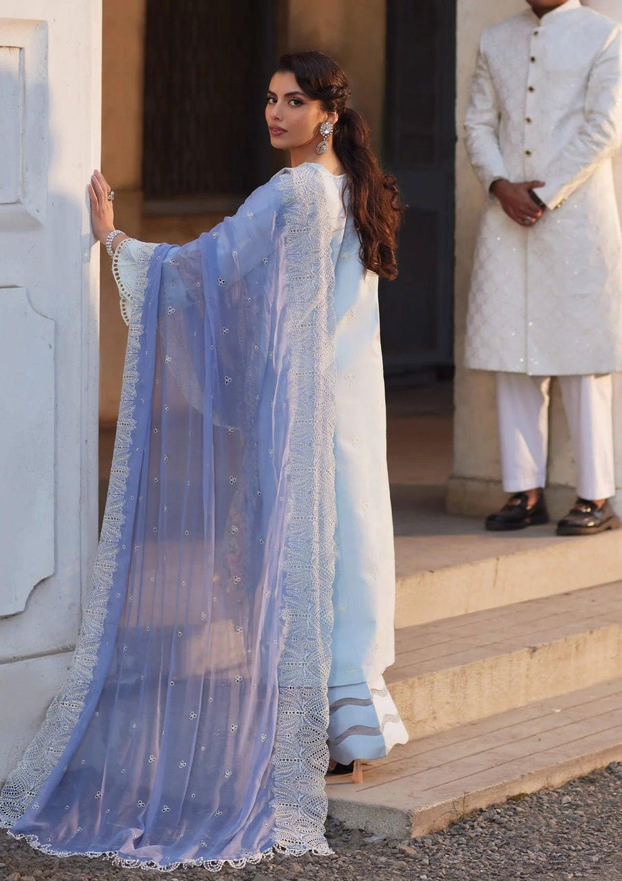 Elaf Premium Festive Eid Embroidered Lawn Unstitched 3Pc Suit ELE-08 AMYRA