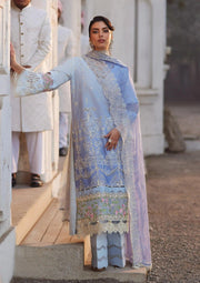 Elaf Premium Festive Eid Embroidered Lawn Unstitched 3Pc Suit ELE-08 AMYRA