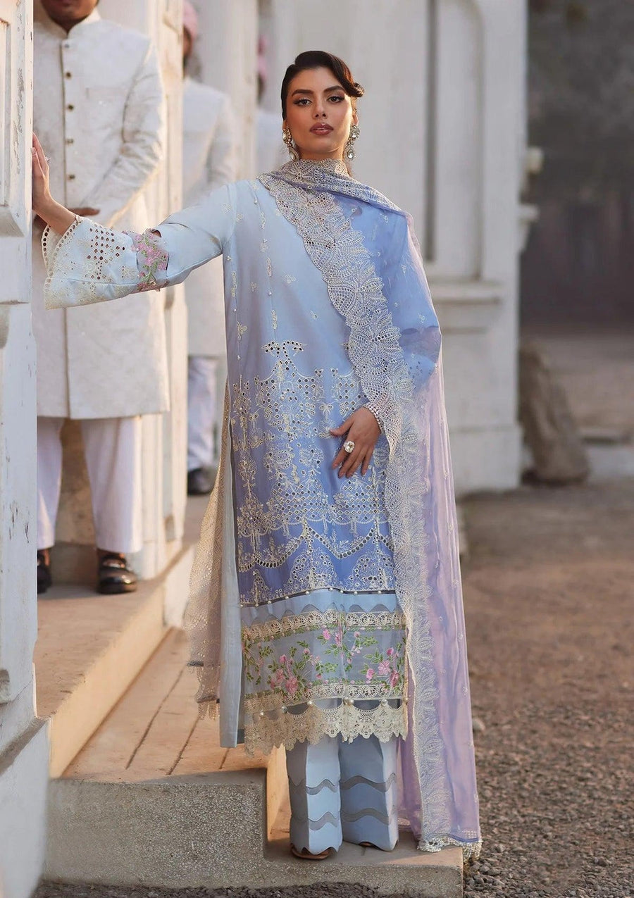 Elaf Premium Festive Eid Embroidered Lawn Unstitched 3Pc Suit ELE-08 AMYRA