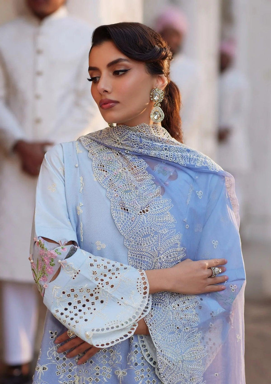 Elaf Premium Festive Eid Embroidered Lawn Unstitched 3Pc Suit ELE-08 AMYRA
