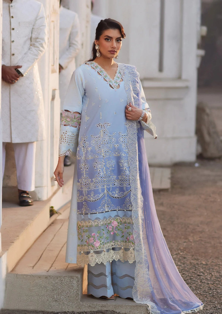 Elaf Premium Festive Eid Embroidered Lawn Unstitched 3Pc Suit ELE-08 AMYRA