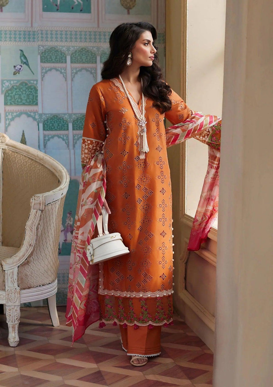 Elaf Premium Festive Eid Embroidered Lawn Unstitched 3Pc Suit ELE-09 ELNAZ