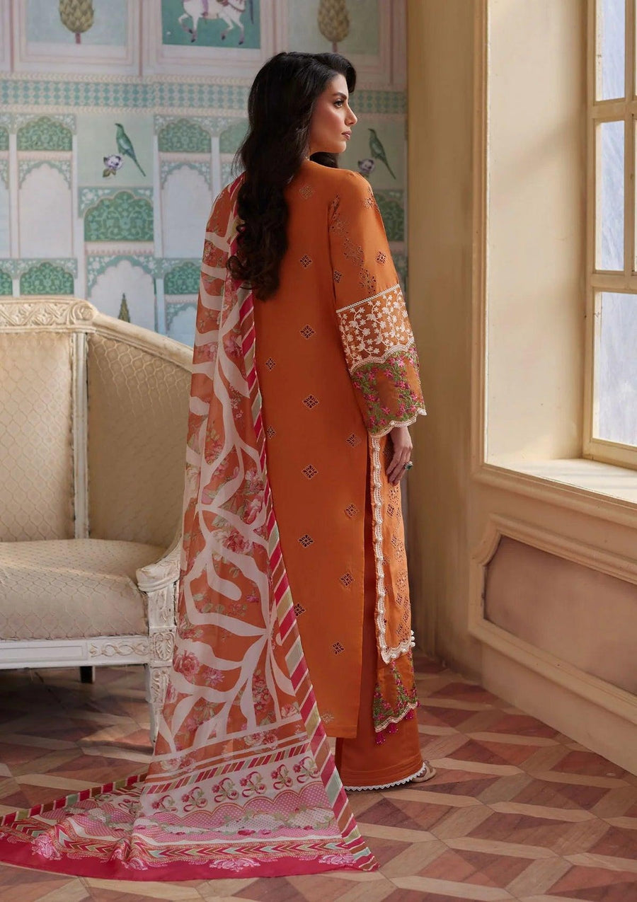 Elaf Premium Festive Eid Embroidered Lawn Unstitched 3Pc Suit ELE-09 ELNAZ
