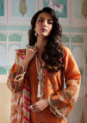 Elaf Premium Festive Eid Embroidered Lawn Unstitched 3Pc Suit ELE-09 ELNAZ