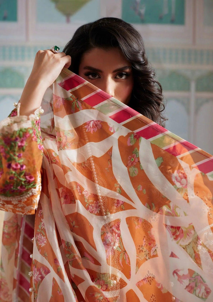 Elaf Premium Festive Eid Embroidered Lawn Unstitched 3Pc Suit ELE-09 ELNAZ