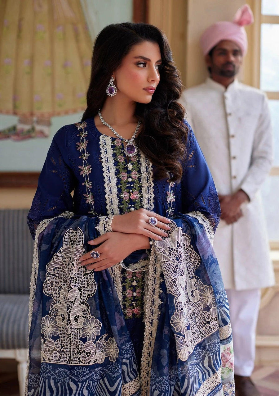 Elaf Premium Festive Eid Embroidered Lawn Unstitched 3Pc Suit ELE-10 YALINA