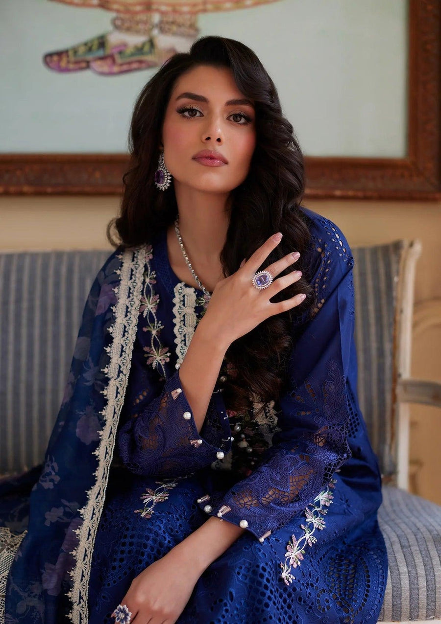 Elaf Premium Festive Eid Embroidered Lawn Unstitched 3Pc Suit ELE-10 YALINA