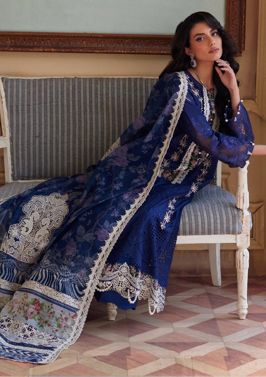 Elaf Premium Festive Eid Embroidered Lawn Unstitched 3Pc Suit ELE-10 YALINA