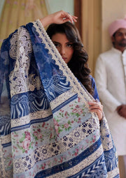 Elaf Premium Festive Eid Embroidered Lawn Unstitched 3Pc Suit ELE-10 YALINA