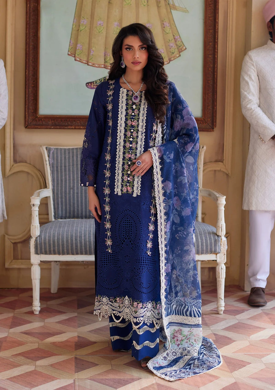 Elaf Premium Festive Eid Embroidered Lawn Unstitched 3Pc Suit ELE-10 YALINA
