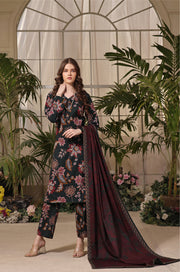 Feathers Digital Printed Dhanak Unstitched 3Pc Suit ELEGANCE-FT319