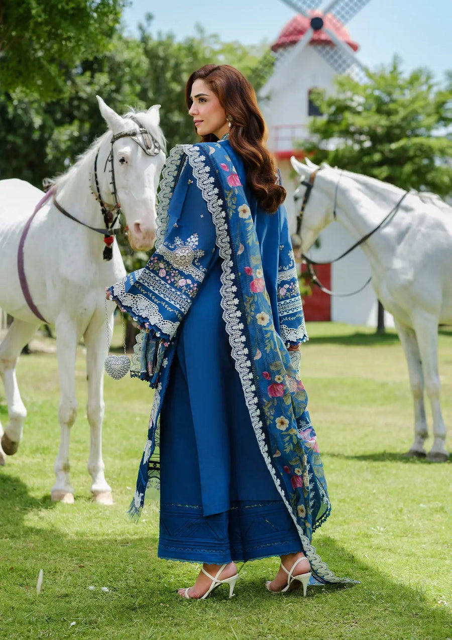 Elaf Premium Embroidered Luxury Lawn Unstitched 3Pc Suit ELH-2A ZIVA