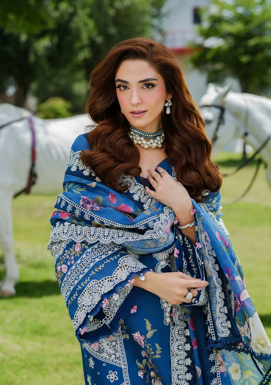 Elaf Premium Embroidered Luxury Lawn Unstitched 3Pc Suit ELH-2A ZIVA