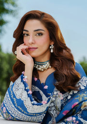 Elaf Premium Embroidered Luxury Lawn Unstitched 3Pc Suit ELH-2A ZIVA