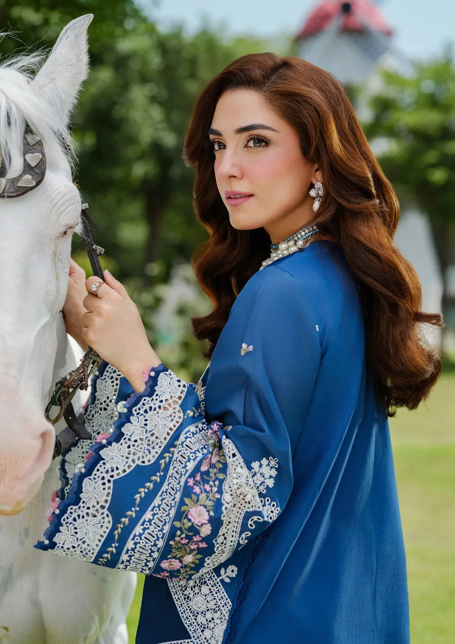 Elaf Premium Embroidered Luxury Lawn Unstitched 3Pc Suit ELH-2A ZIVA