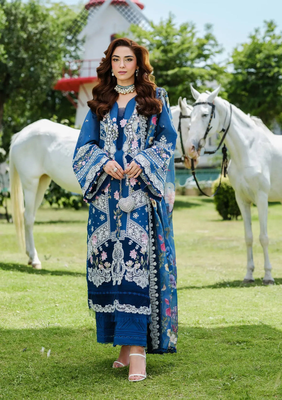 Elaf Premium Embroidered Luxury Lawn Unstitched 3Pc Suit ELH-2A ZIVA