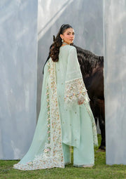 Elaf Premium Embroidered Luxury Lawn Unstitched 3Pc Suit ELH-4B FROSTEL