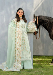 Elaf Premium Embroidered Luxury Lawn Unstitched 3Pc Suit ELH-4B FROSTEL