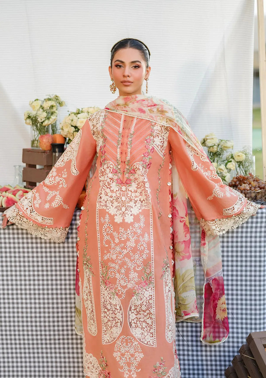 Elaf Premium Embroidered Luxury Lawn Unstitched 3Pc Suit ELH-5A AUTUMN DREAM