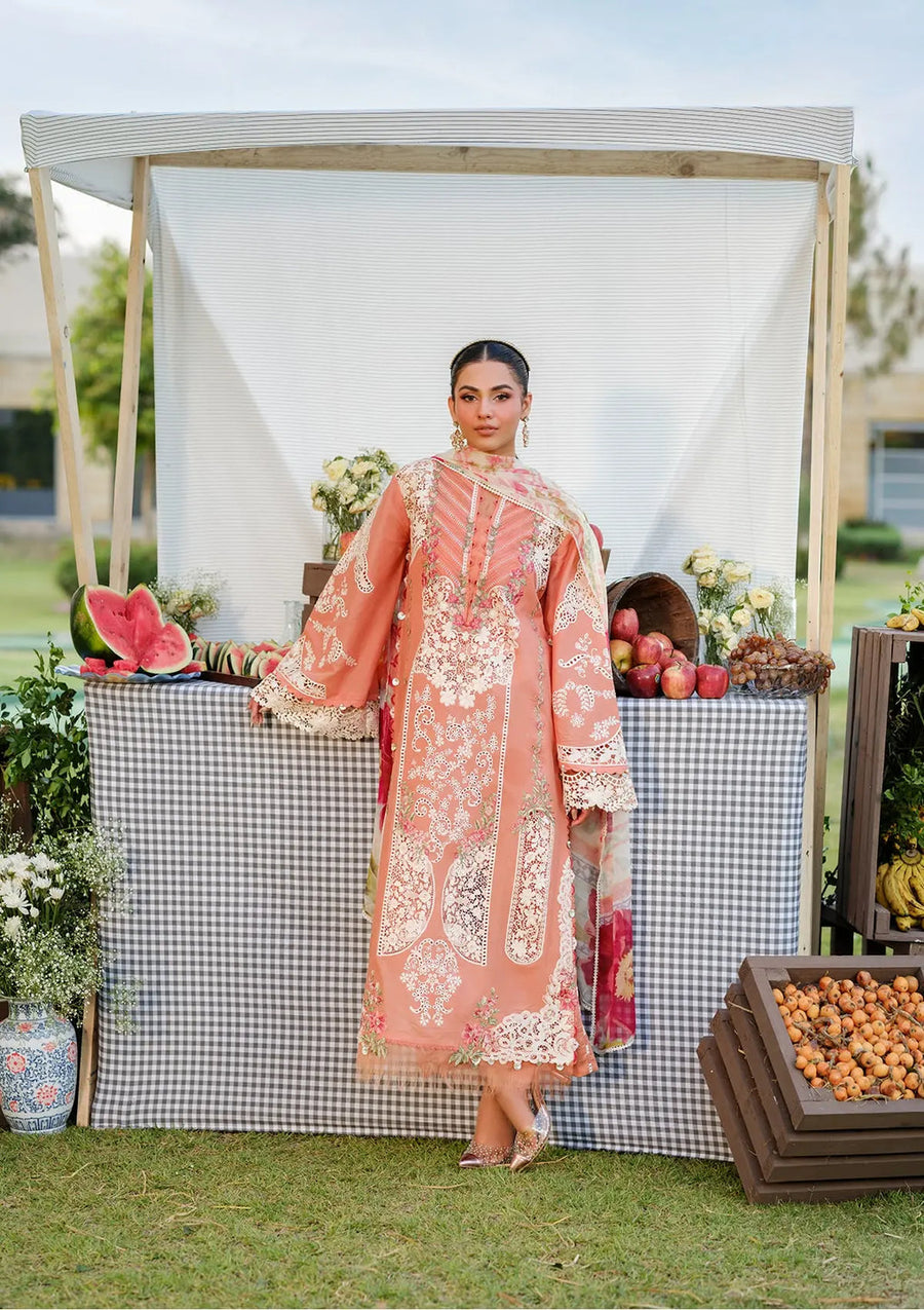 Elaf Premium Embroidered Luxury Lawn Unstitched 3Pc Suit ELH-5A AUTUMN DREAM