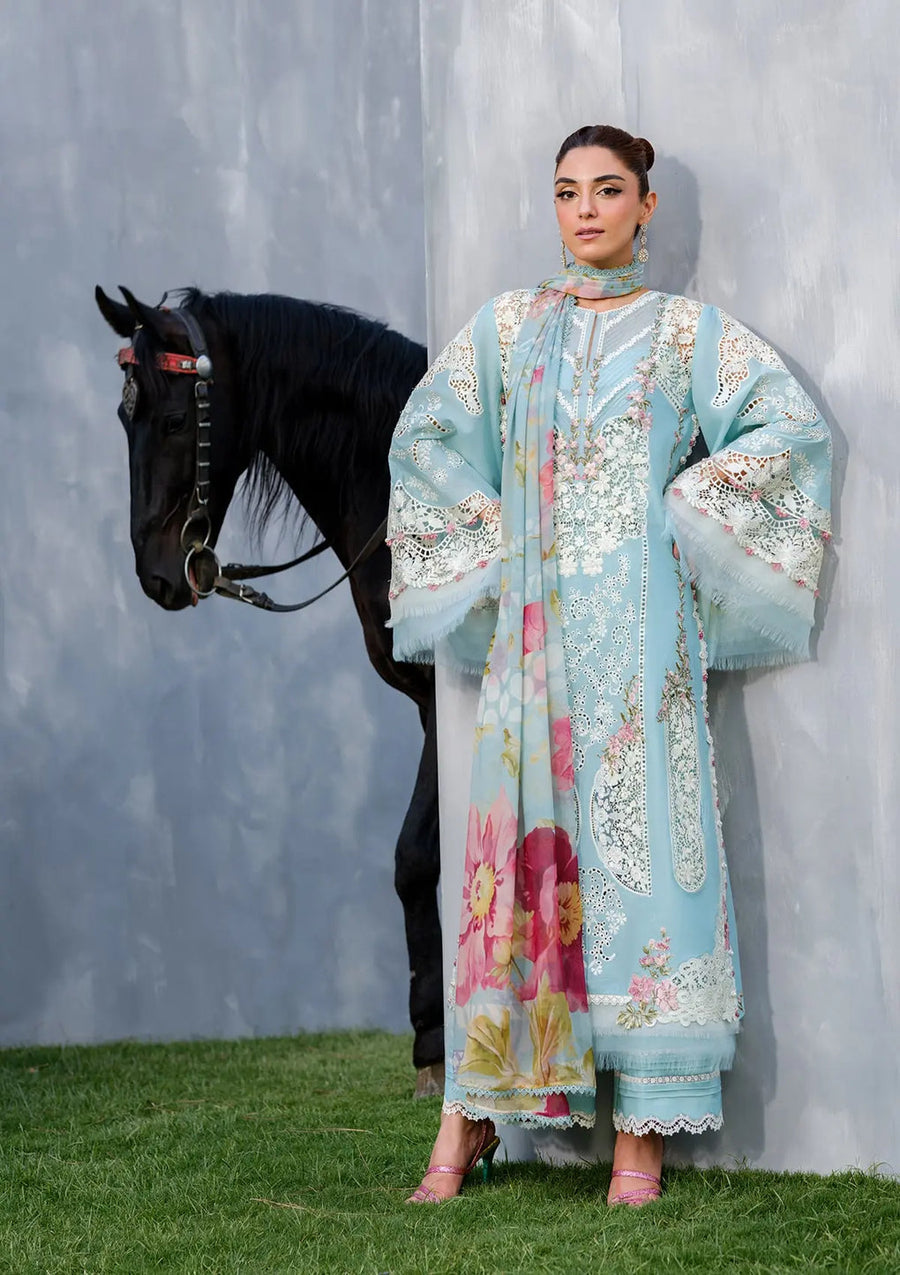 Elaf Premium Embroidered Luxury Lawn Unstitched 3Pc Suit ELH-5B ELYA