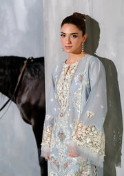 Elaf Premium Embroidered Luxury Lawn Unstitched 3Pc Suit ELH-7B ISSABEL