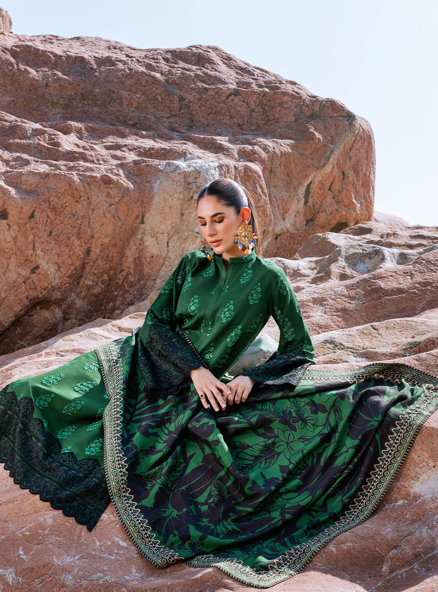 Zainab Chottani Embroidered Herringbone Unstitched 3Pc Suit D-08 Elif
