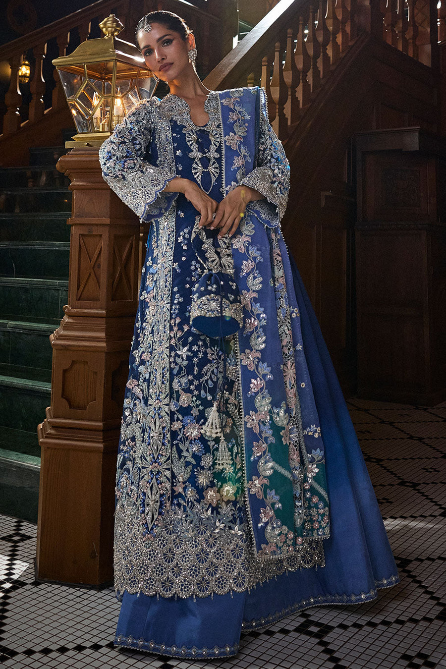 Soraya Lumene Embroidered Luxury Net Unstitched 3Pc Suit - ELISÉ