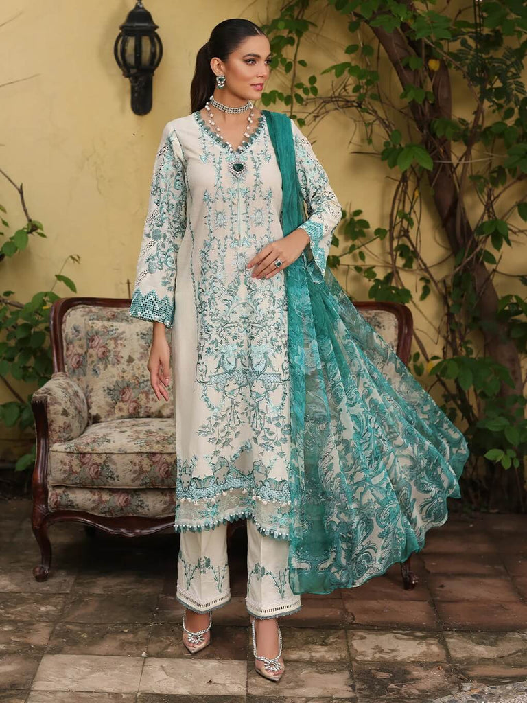 Luxe by Elaf Premium Dobby Lawn Unstitched 3Pc Suit ELJ-05A ICEDREAM