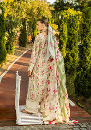 Elaf Premium Prints Chikankari Lawn Unstitched 3Pc Suit ELK-02B SWEET GREENS