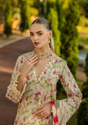 Elaf Premium Prints Chikankari Lawn Unstitched 3Pc Suit ELK-02B SWEET GREENS