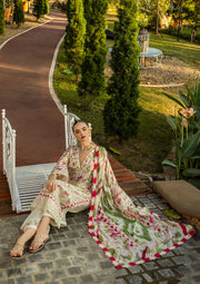 Elaf Premium Prints Chikankari Lawn Unstitched 3Pc Suit ELK-02B SWEET GREENS