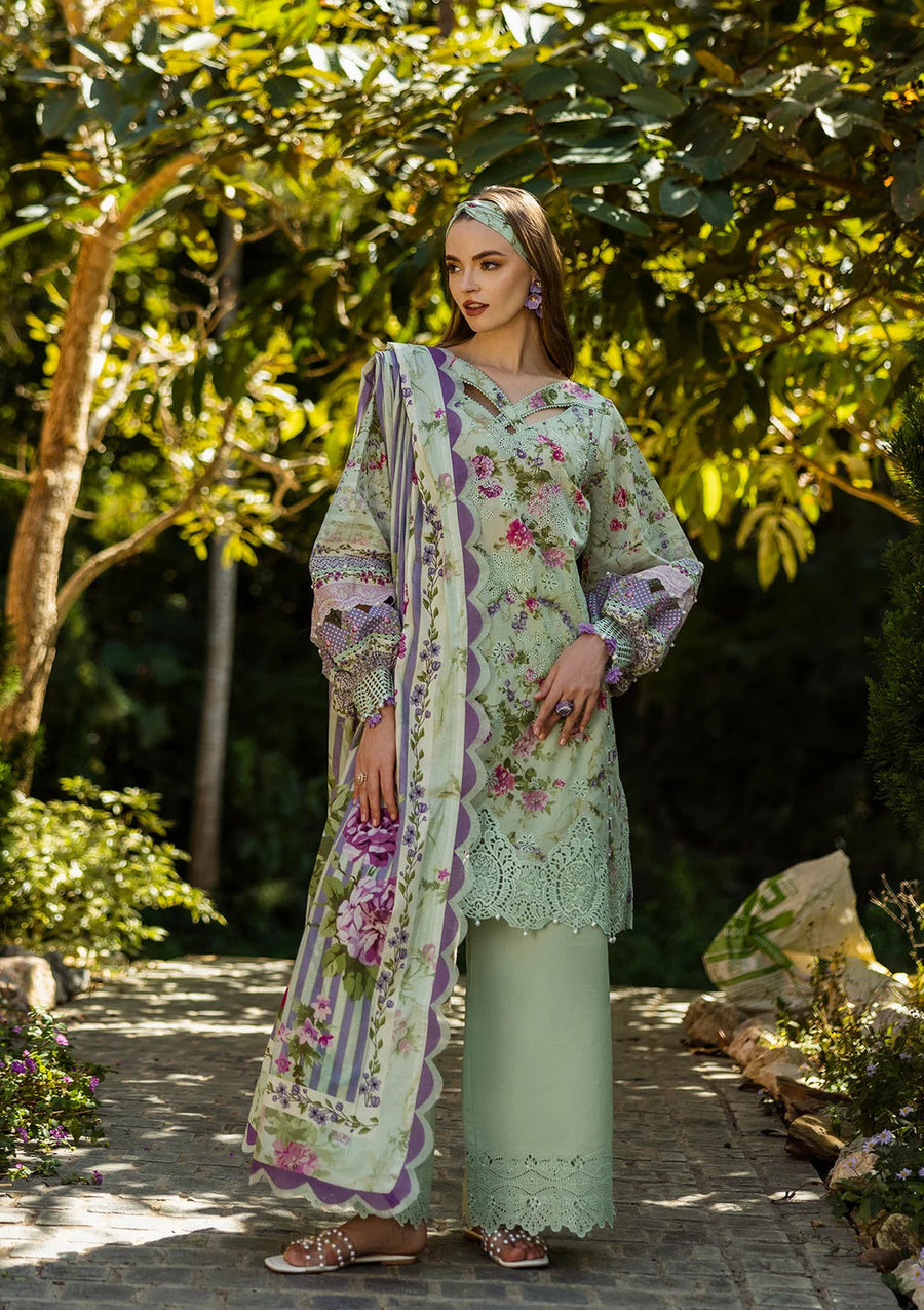 Elaf Premium Prints Chikankari Lawn Unstitched 3Pc Suit ELK-03A FLOREALE