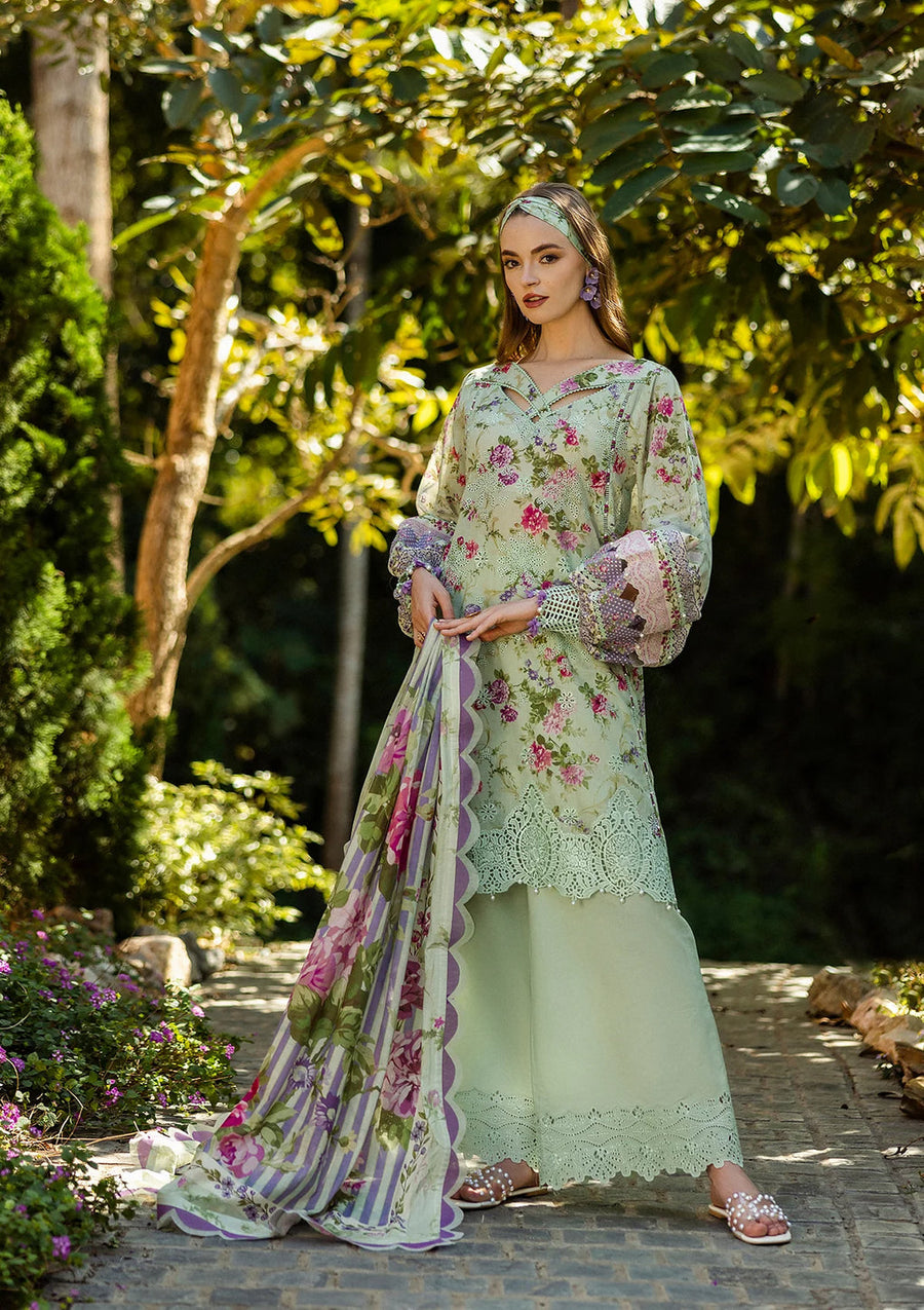Elaf Premium Prints Chikankari Lawn Unstitched 3Pc Suit ELK-03A FLOREALE