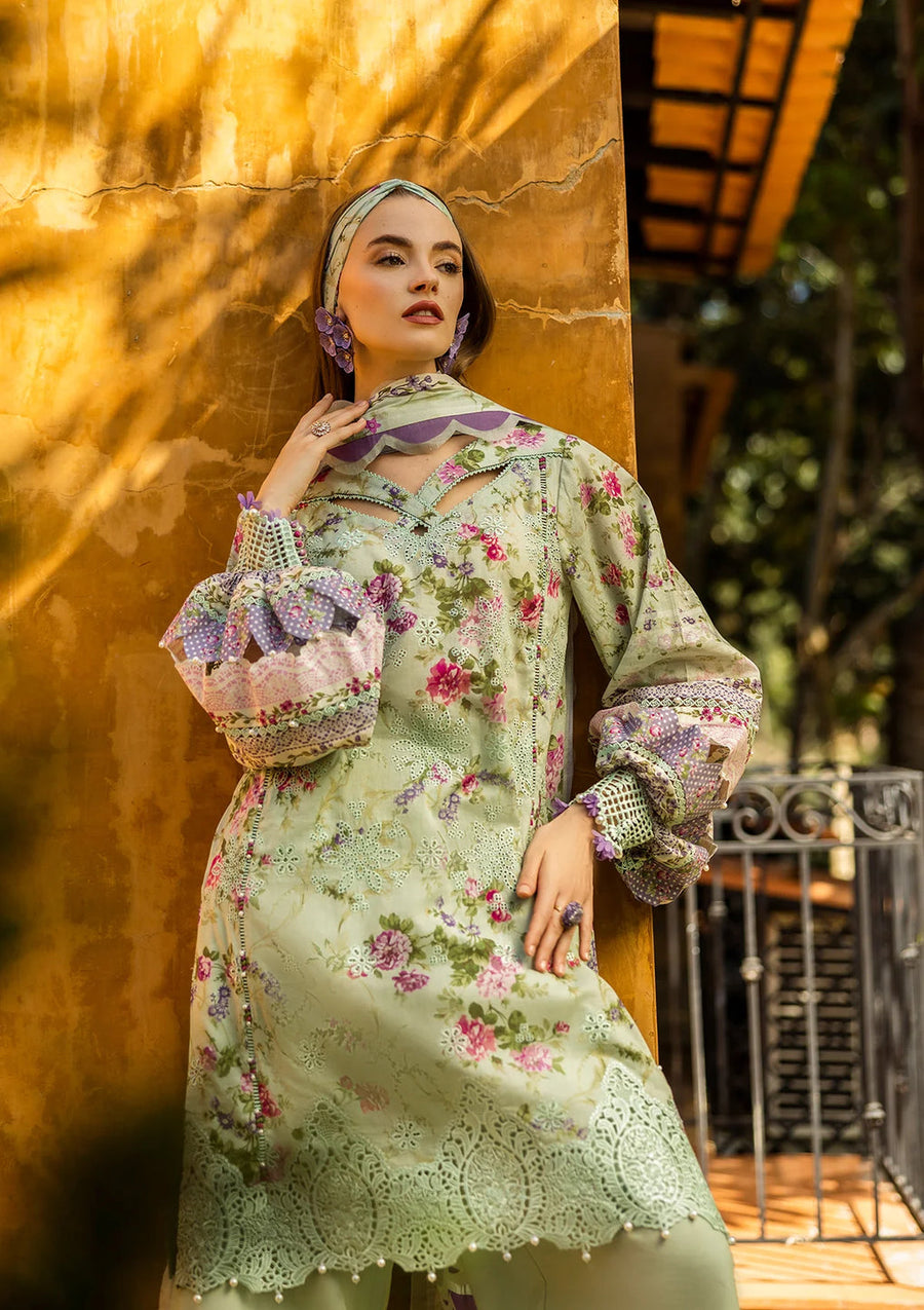 Elaf Premium Prints Chikankari Lawn Unstitched 3Pc Suit ELK-03A FLOREALE