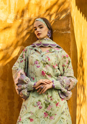 Elaf Premium Prints Chikankari Lawn Unstitched 3Pc Suit ELK-03A FLOREALE