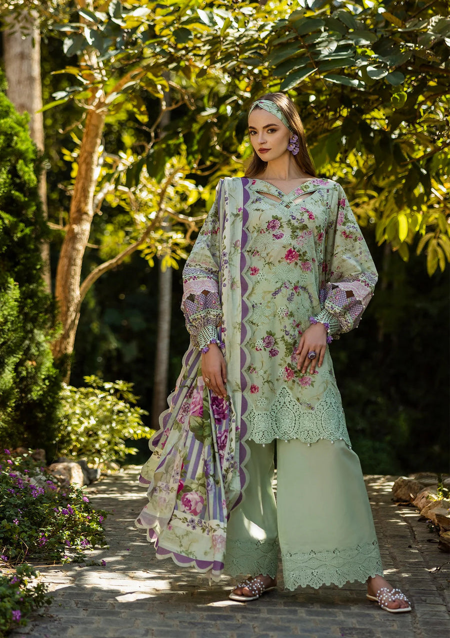 Elaf Premium Prints Chikankari Lawn Unstitched 3Pc Suit ELK-03A FLOREALE