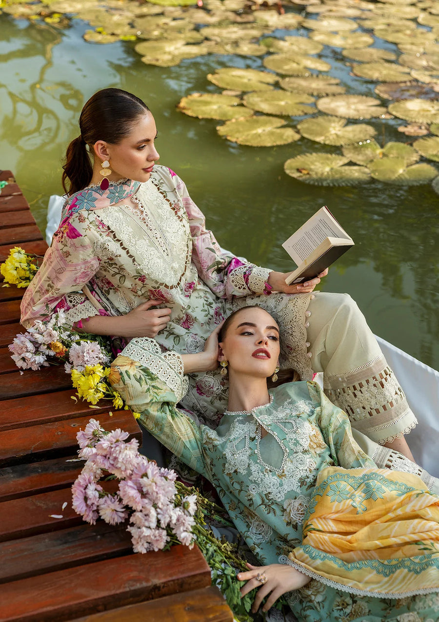 Elaf Premium Prints Chikankari Lawn Unstitched 3Pc Suit ELK-06A PISTACHIO DREAMS