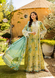 Elaf Premium Prints Chikankari Lawn Unstitched 3Pc Suit ELK-07A ALLURE