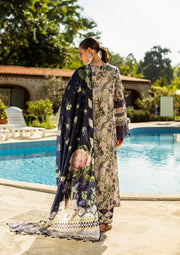 Elaf Premium Prints Chikankari Lawn Unstitched 3Pc Suit ELK-08B AZZURRO