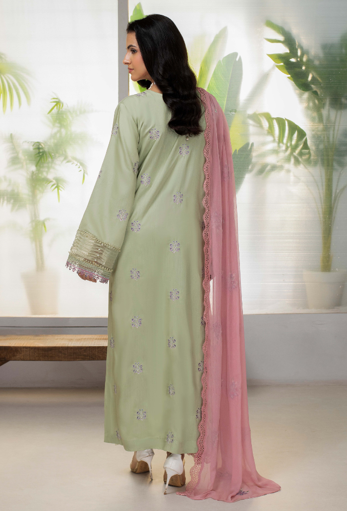 Humdum Ellena Embroidered Viscose Unstitched 3Pc Suit D-04