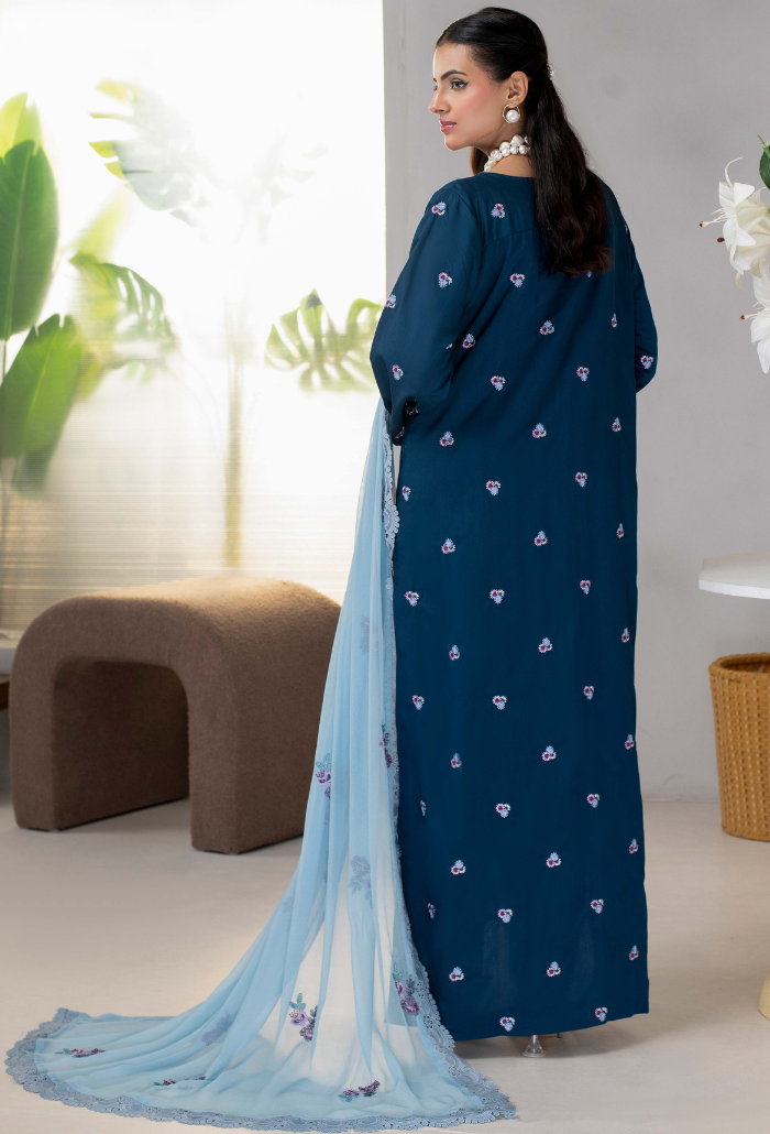 Humdum Ellena Embroidered Viscose Unstitched 3Pc Suit D-05