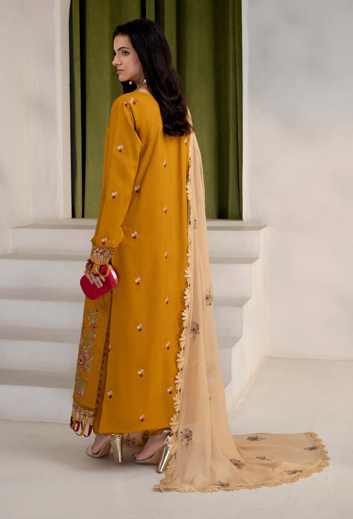 Humdum Ellena Embroidered Viscose Unstitched 3Pc Suit D-07