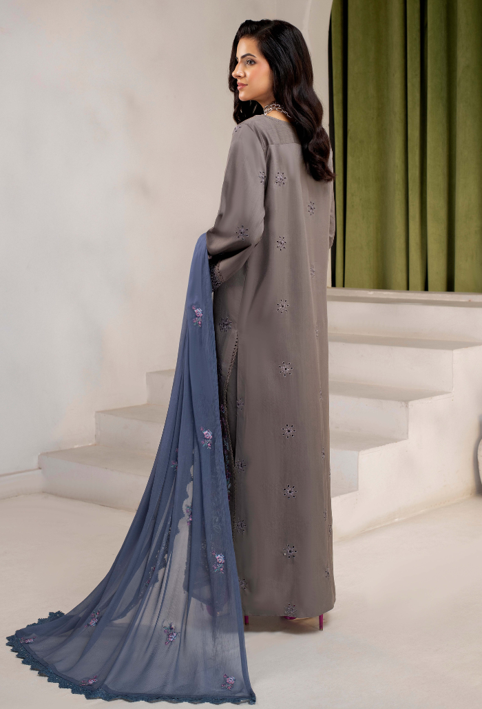 Humdum Ellena Embroidered Viscose Unstitched 3Pc Suit D-08