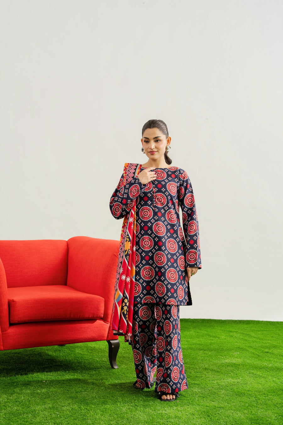 Feathers Dosti Digital Printed Khaddar Unstitched 3Pc Suit ELLYN-FT579